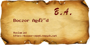 Boczor Agád névjegykártya